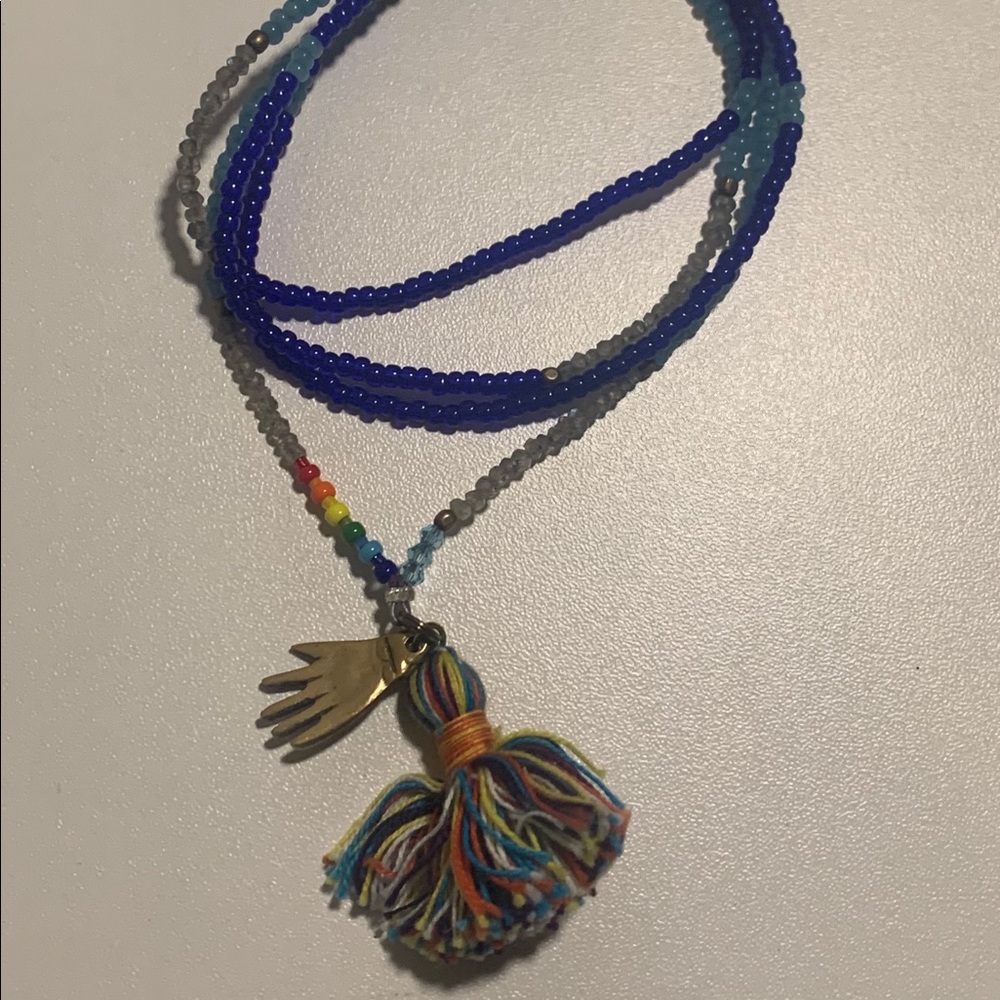 Gorgeous long beaded crystal mala necklace